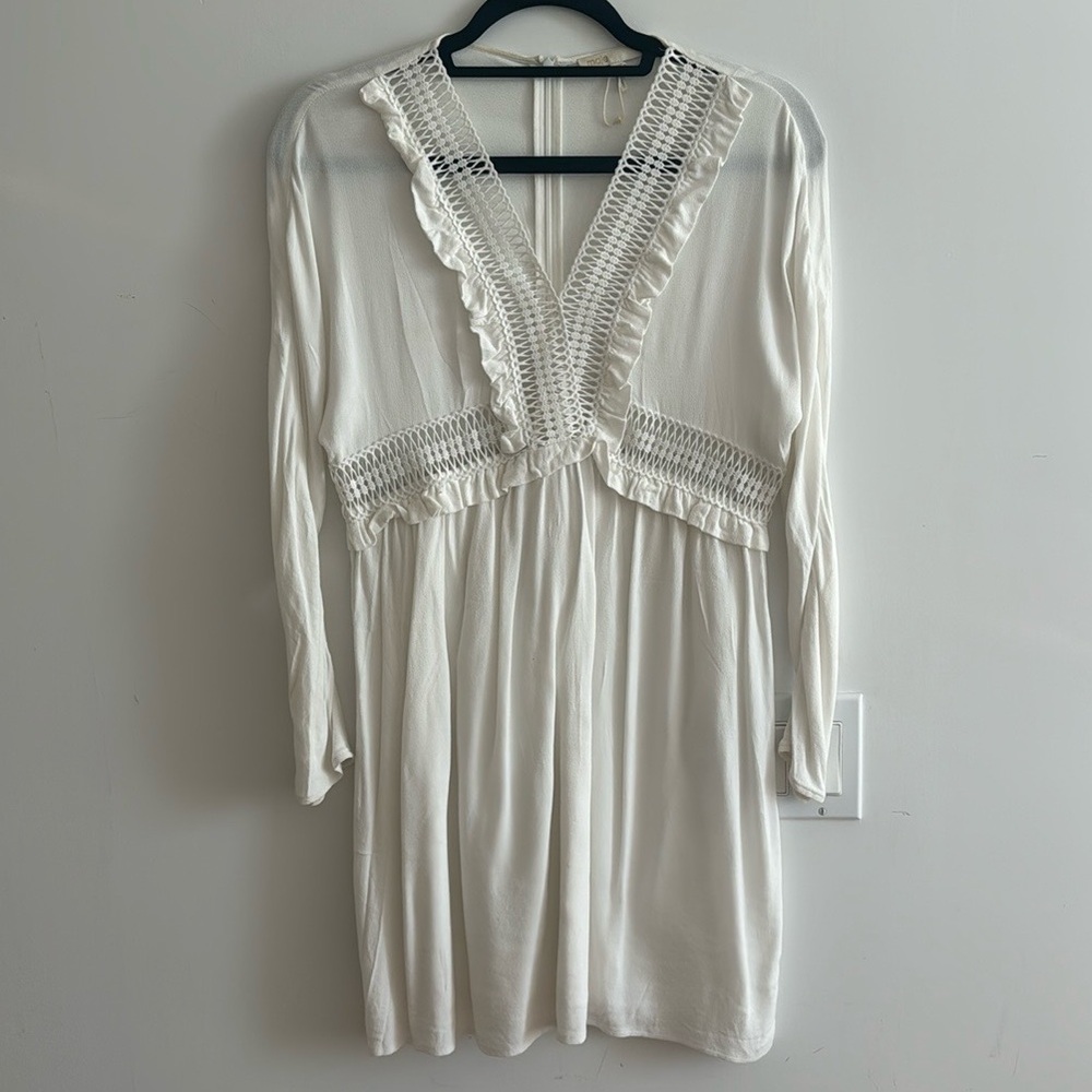 Maje white long sleeve dress